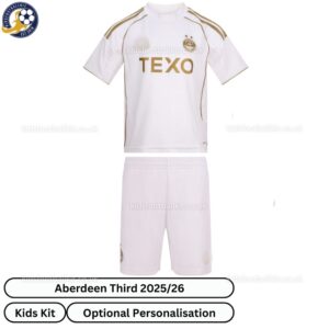Aberdeen Third Kids Football Kit 25_26-frontview