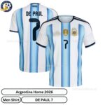 Argentina Home Men Football Shirt 2026_ over view - DE PAUL 7