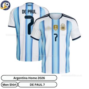 Argentina Home Men Football Shirt 2026_ over view - DE PAUL 7