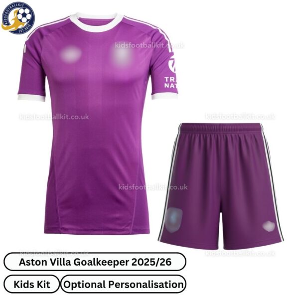 Aston Villa Goalkeeper Kids Football Kit 25_26-front view-purple
