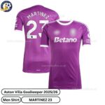 Aston Villa Martinez 23 Goalkeeper 25 26 Men Football Shirt - over view- purple