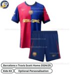 Barcelona x Travis Scott Home Kids Football Kit 2024_25 (No Socks)