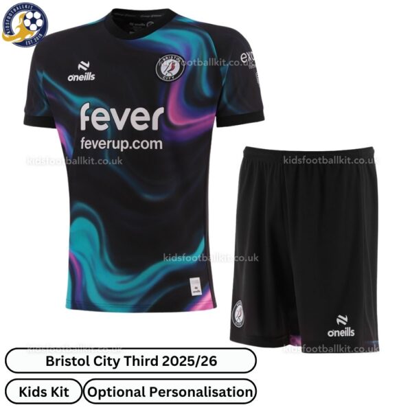 Bristol City Third Kids Football Kit 25_26-front view
