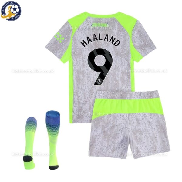 Manchester City HAALAND 9 Third 25 26 Kids Football Kit
