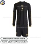 Mexico Gold Special Edition Kids Football Kit 25_26 -front view