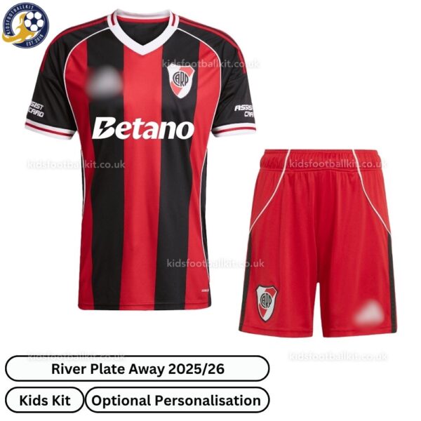 River Plate Away Kids Football Kit 25_26-front view