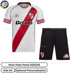 River Plate Home Kids Football Kit 25_26-front view