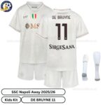 SSC Napoli DE BRUYNE 11 Away Kids Football Kit 25_26- overview