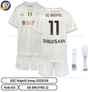 SSC Napoli DE BRUYNE 11 Away Kids Football Kit 25_26- overview