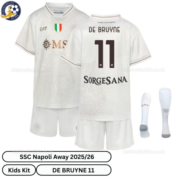 SSC Napoli DE BRUYNE 11 Away Kids Football Kit 25_26- overview