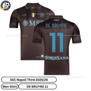 SSC Napoli DE BRUYNE 11 Third 25 26 Men Football Shirt-over view