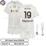 SSC Napoli HØJLUND 19 Away Kids Football Kit 25_26- overview
