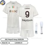 SSC Napoli LUKAKU 9 Away Kids Football Kit 25_26- overview