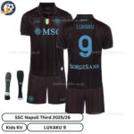 SSC Napoli LUKAKU 9 Third 25 26 Kids Football Kit-over view
