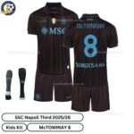 SSC Napoli MCTOMINAY 8 Third 25 26 Kids Football Kit-over view