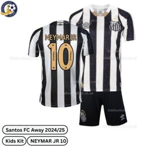 Santos FC Away Kids Football Kit 2024_25 – NEYMAR JR 10 (No Socks)