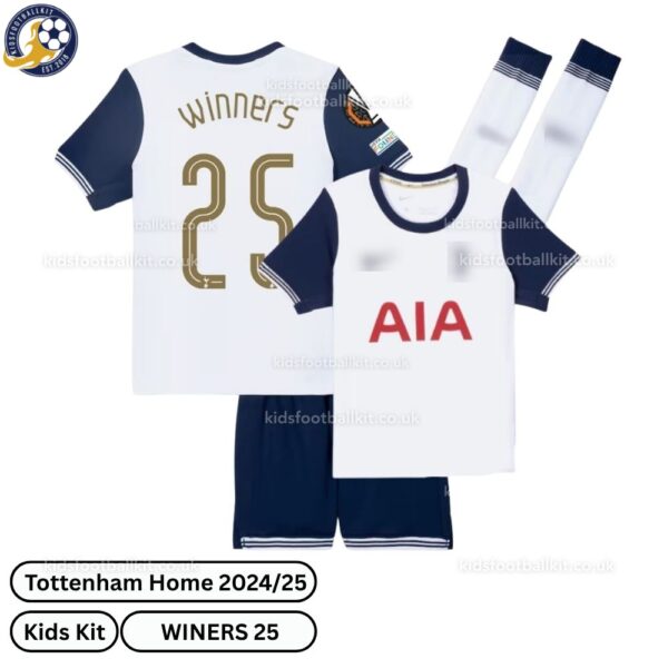 kfk_Tottenham Hotspur Home Men & Kids Football Kit 2024_25 – WINNERS 25 (With Socks)