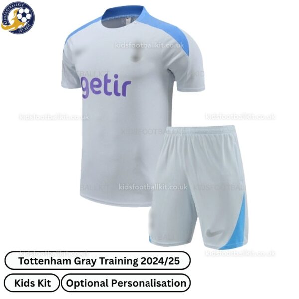 kfk_Tottenham Hotspur Training Kids Football Kit 2024_25 (No Socks) – Light Gray