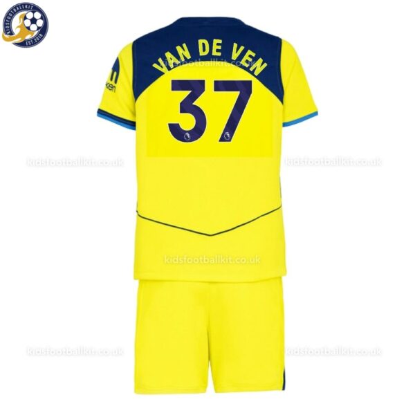 Tottenham VAN DE VEN 37 Third 25 26 Kids Football Kit-back view