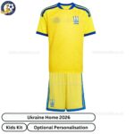 Ukraine World Cup Home Kids Football Kit 25_26-frontview