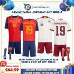 spain home and away kids kit 26-LAMINE YAMAL 19