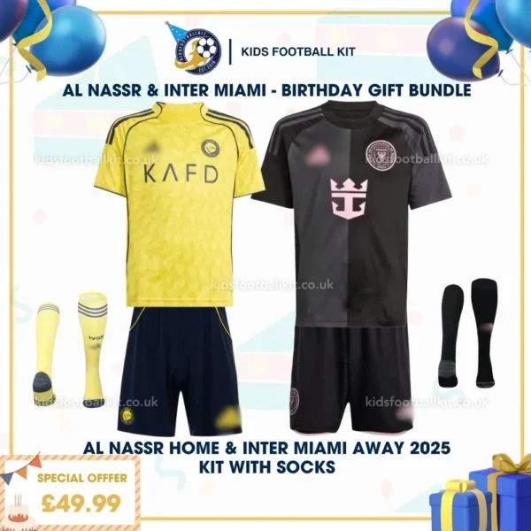 Al Nassr home & Inter Miami away Kids Football Kit 25_26 - birthday