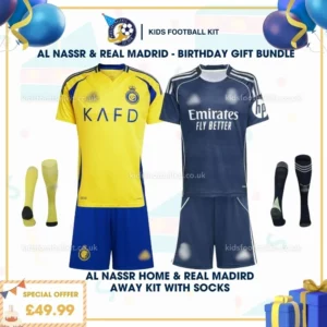 Al Nassr home & Real Madrid away Kids Football Kit - birthday