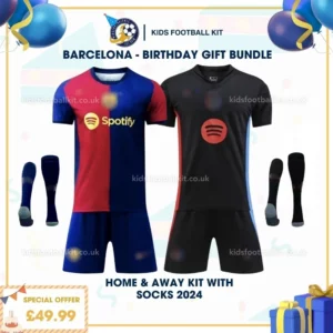 Barcelona home & away kids football kit 24_25 with socks - birthday