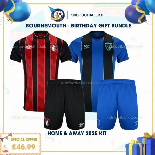 Bournemouth home & away kid kit 25_26 - birthday