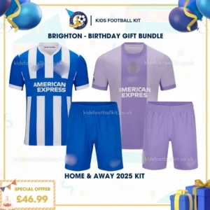 Brighton Home & Away Kids Football Kit 25_26 - birthday