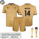 Crystal Palace Away Kids Football Kit 25_26-MATETA 14-over view with socks