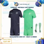 Everton Goalkeeper Kids Football Kit 25_26-gray & green - birthday