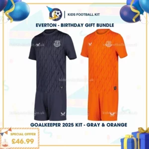 Everton Goalkeeper Kids Football Kit 25_26-gray & orange - birthday