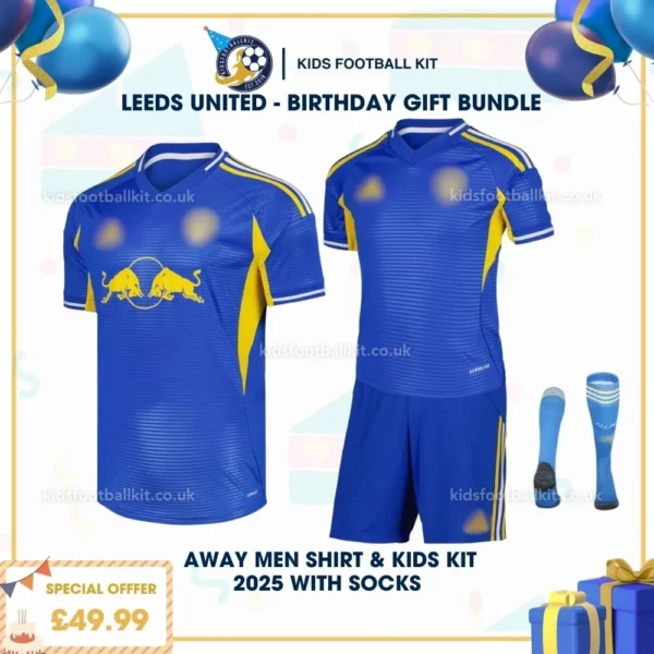 Leeds united away men shirt & kids kit 25_26 - birthday