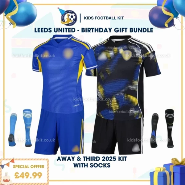 Leeds united away & third kid kit 25_26 - birthday