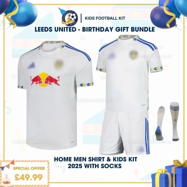 Leeds united home men shirt & kids kit 25_26 - birthday