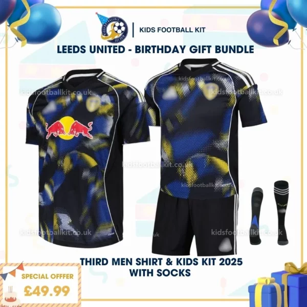 Leeds united third men shirt & kids kit 25_26 - birthday
