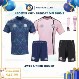 Leicester City away & third Kids Football Kit 25_26 - birthday