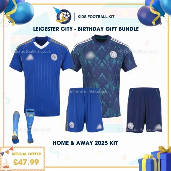 Leicester City home & away Kids Football Kit 25_26 - birthday