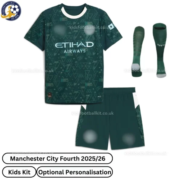 Manchester City Fourth Kids Kit 25_26-front view-white neck