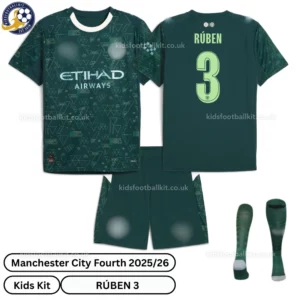 Manchester City Fourth Kids Kit 25_26-over view-RÚBEN 3-white neck