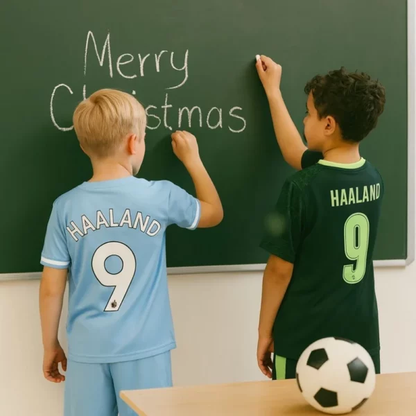 Manchester City Home & Fourth Kids Football Kit 25_26 _ HAALAND 9-image