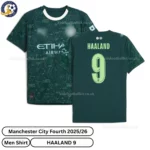 Manchester City fourth men shirt 25_26-over view-HAALAND 9-white neck