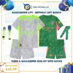Manchester City third & goalkeeper Kids Football Kit 25_26 - birthday