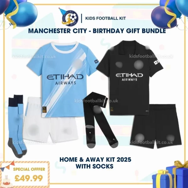 Manchester city home&away kid kit 25_26 - birthday