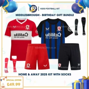 Middlesbrough home & away Kids Football Kit 25_26 - birthday