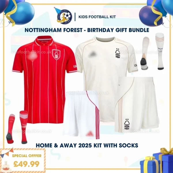 Nottingham Forest Home & Away Kids Football Kit 25_26 - birthday