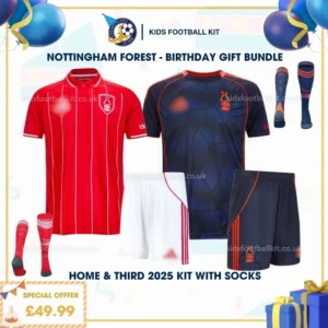 Nottingham Forest Home & Third Kids Football Kit 25_26 - birthday