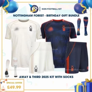 Nottingham Forest away & Third Kids Football Kit 25_26 - birthday
