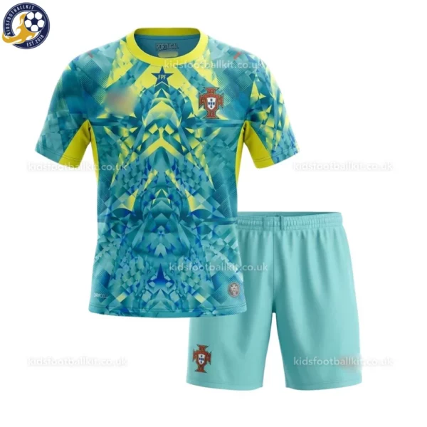 Portugal goalkeeper kids kit 2026-front view